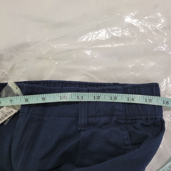 MADEWELL Navy Tall Cotton-Linen Pleated Wide-Leg Pants NE116 NWT TALL - Picture 7 of 11